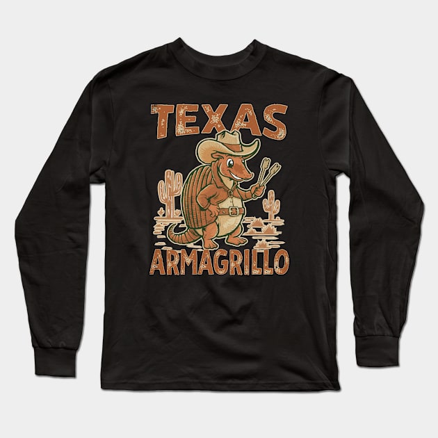 Funny Texas BBQ Armadillo Pun Grill Master Barbecue Lover Long Sleeve T-Shirt by SeaLAD